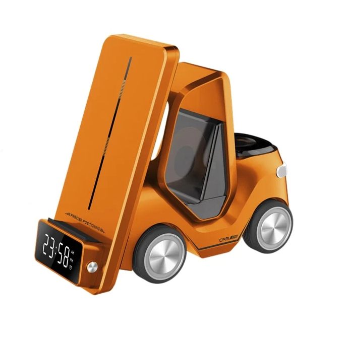 Alarm Clock Wireless Charger Station For Apple Watch Airpods Pro Car/Truck Design Night Light Charging Station For Iphone 11 12 13 14