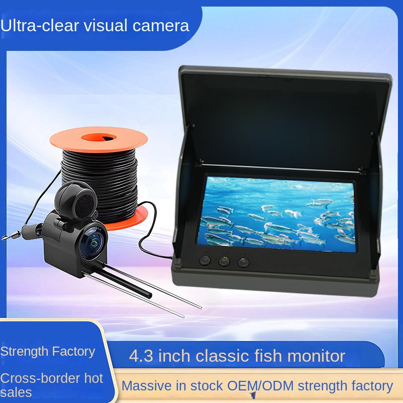 4.3/5 English And Russian Visual Fish Finder Temperature Sensing Deep HD Fishing Night Vision Underwater Camera Anchor Fish Display