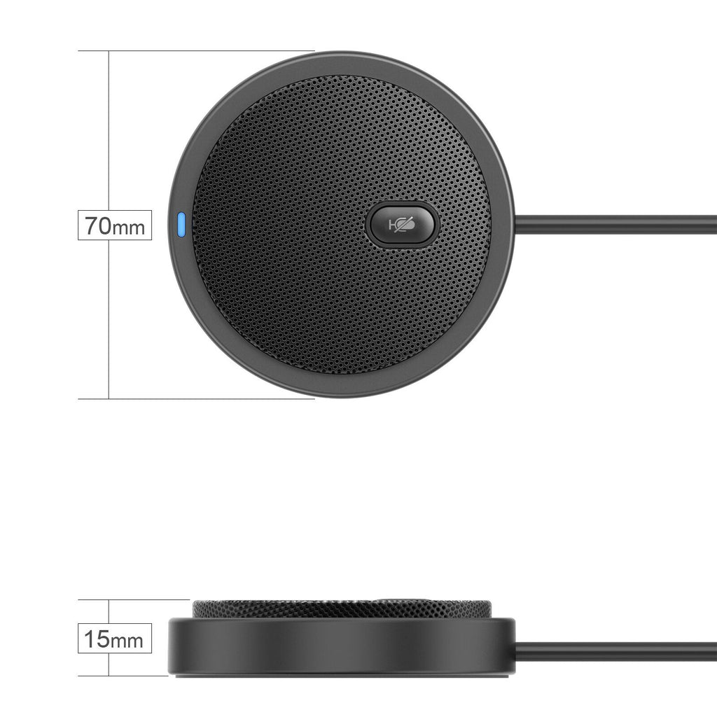 VIMCENT YM-200S M2 Wired 360 degree Pickup Audio Video Omnidirectional Microphone Conference Desktop Computer Black Microphone