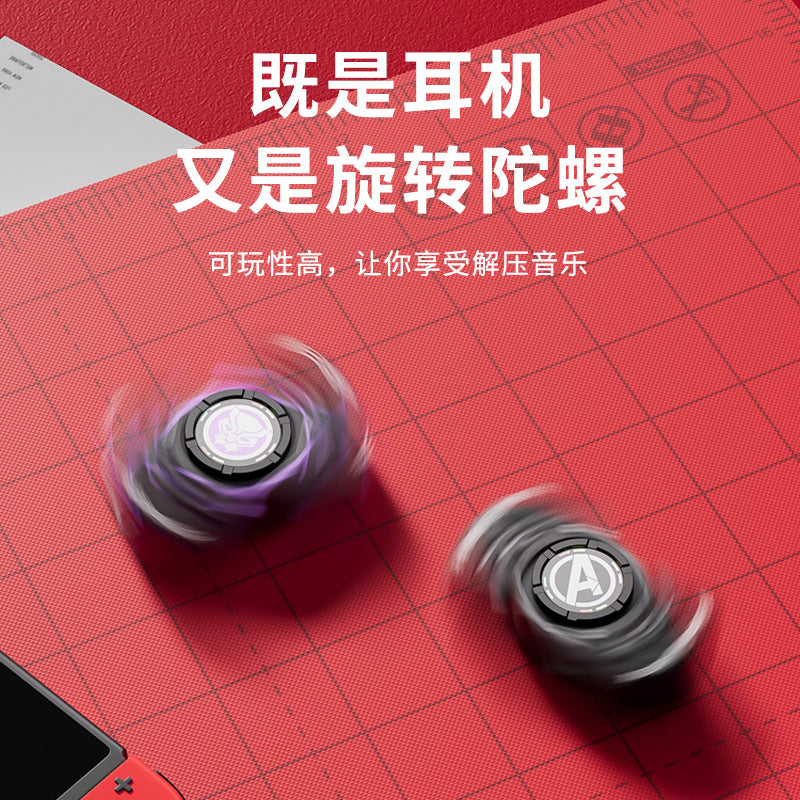 New Marvel Genuine Metal Bluetooth Headset Fingertip Gyro Wireless In-Ear Ultra-Long Battery Life Sound Quality Noise Canceling Sports