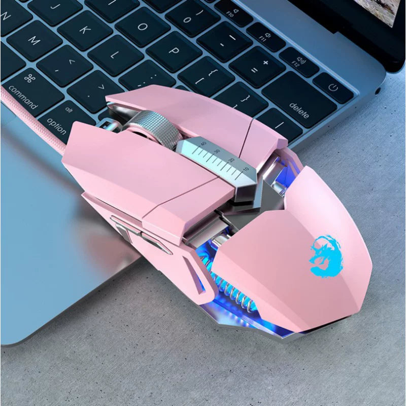 Pink Mouse Wired Wireless Girl Cute Game Mechanical Electric Competition Computer Notebook