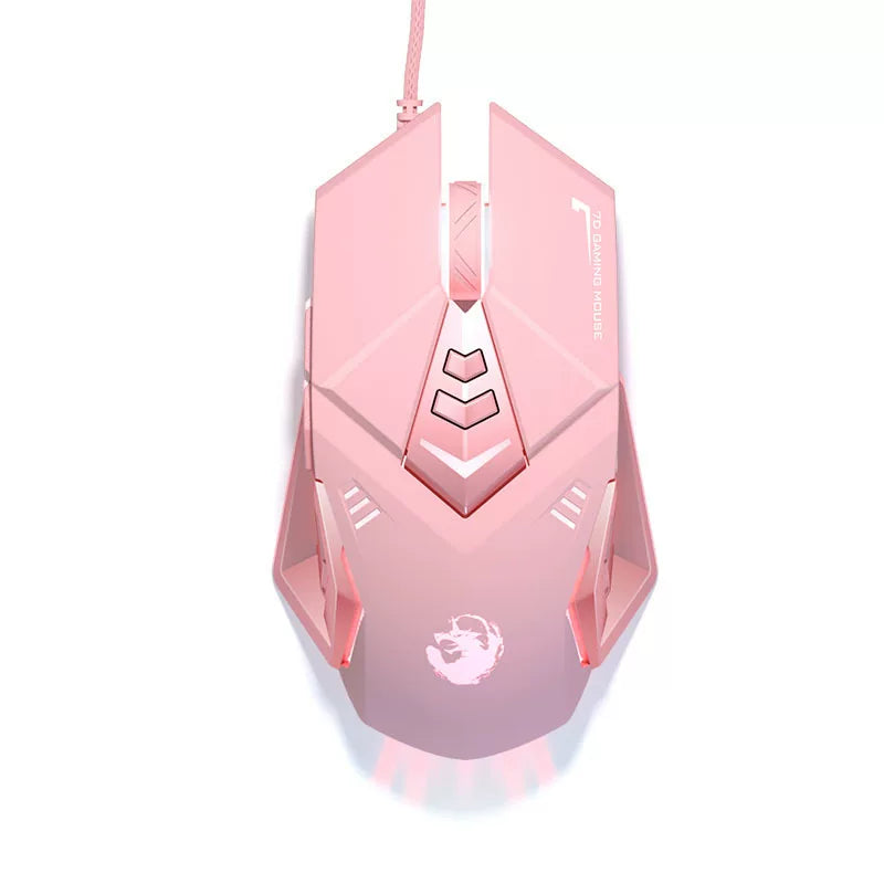 Pink Mouse Wired Wireless Girl Cute Game Mechanical Electric Competition Computer Notebook