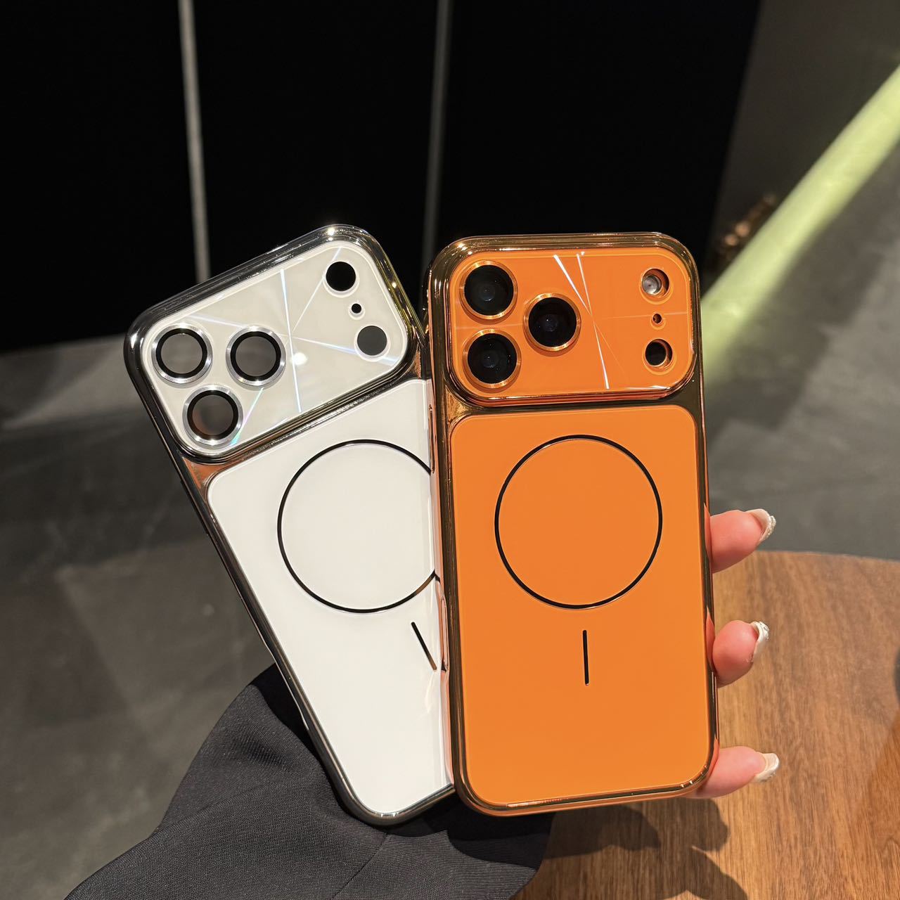 Suitable For IPhone 17Promax Mobile Phone Case Apple 16 Large Window Laser Magnetic Suction 15Pro Protective Cover