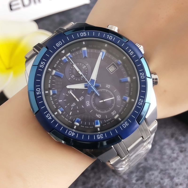 Multifunctional Six-Pin Chronograph Watch Men's Niche Light Luxury Large Dial Watch Men's 2025 Hot Style Retro Watch