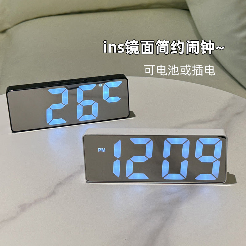 Digital Digital Clock Alarm Clock Luminous Mirror Student Desktop Smart Simple Multi-Function Clock Desktop