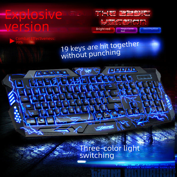 M200 Crack Edition Three-color Backlit Keyboard Game Game
