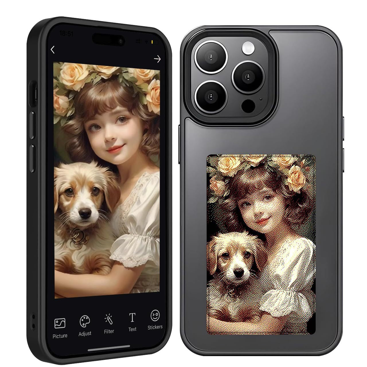 Suitable For IPhone16NFC Ink Screen Four-color Mobile Phone Case IPhone131415 DIY Custom Mobile Phone Case