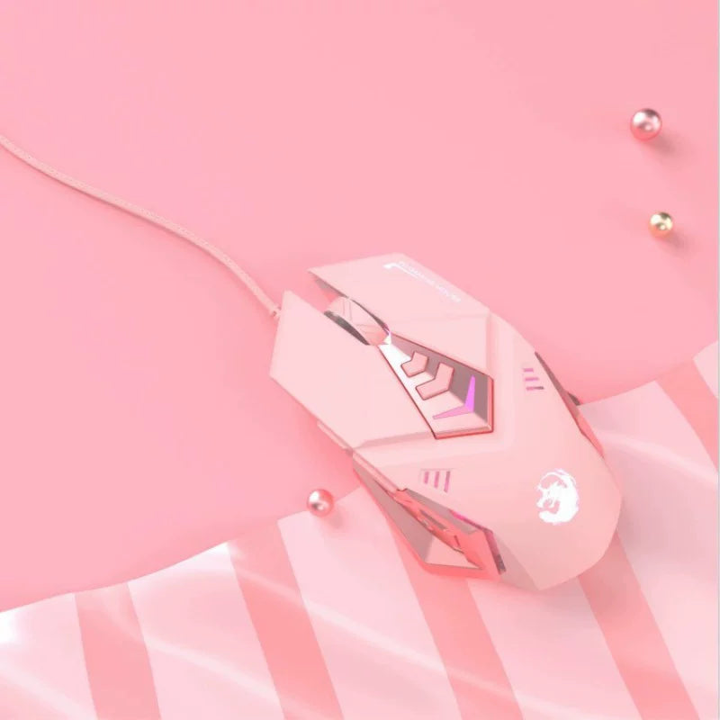 Pink Mouse Wired Wireless Girl Cute Game Mechanical Electric Competition Computer Notebook