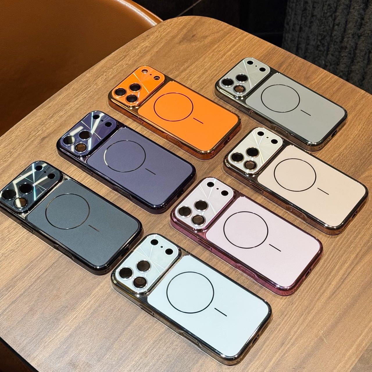 Suitable For IPhone 17Promax Mobile Phone Case Apple 16 Large Window Laser Magnetic Suction 15Pro Protective Cover