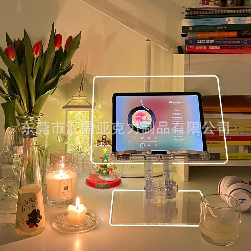 Student Desktop Reading Rack Tablet Computer Bracket Transparent Acrylic Reading Rack Can Be Lifted