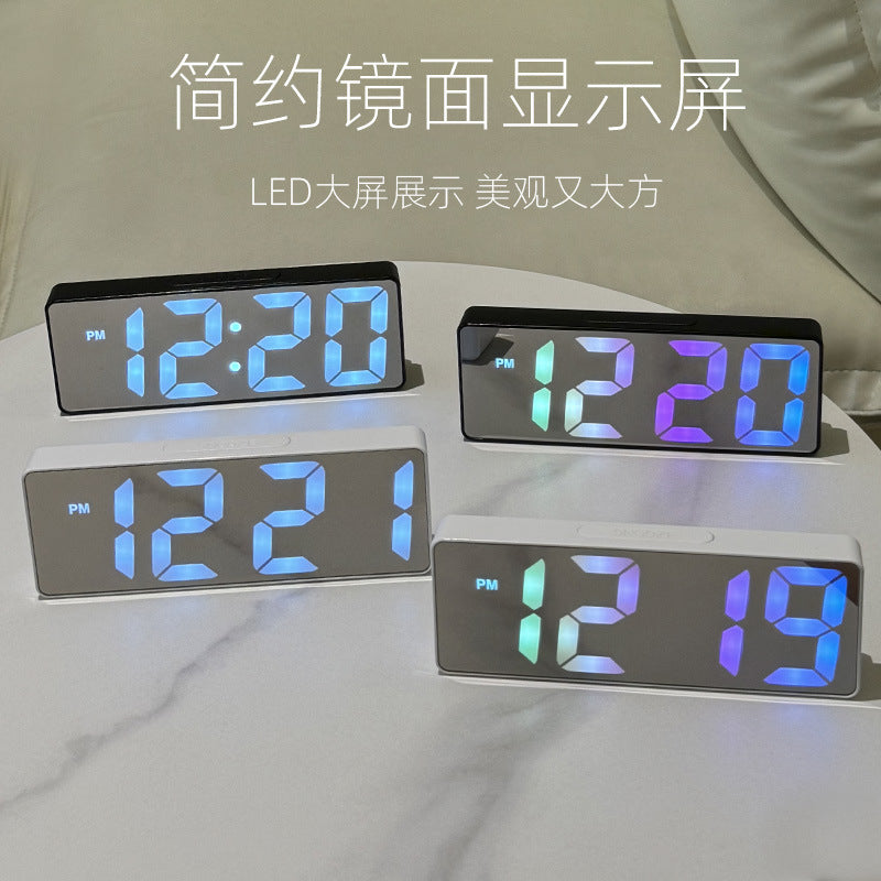 Digital Digital Clock Alarm Clock Luminous Mirror Student Desktop Smart Simple Multi-Function Clock Desktop