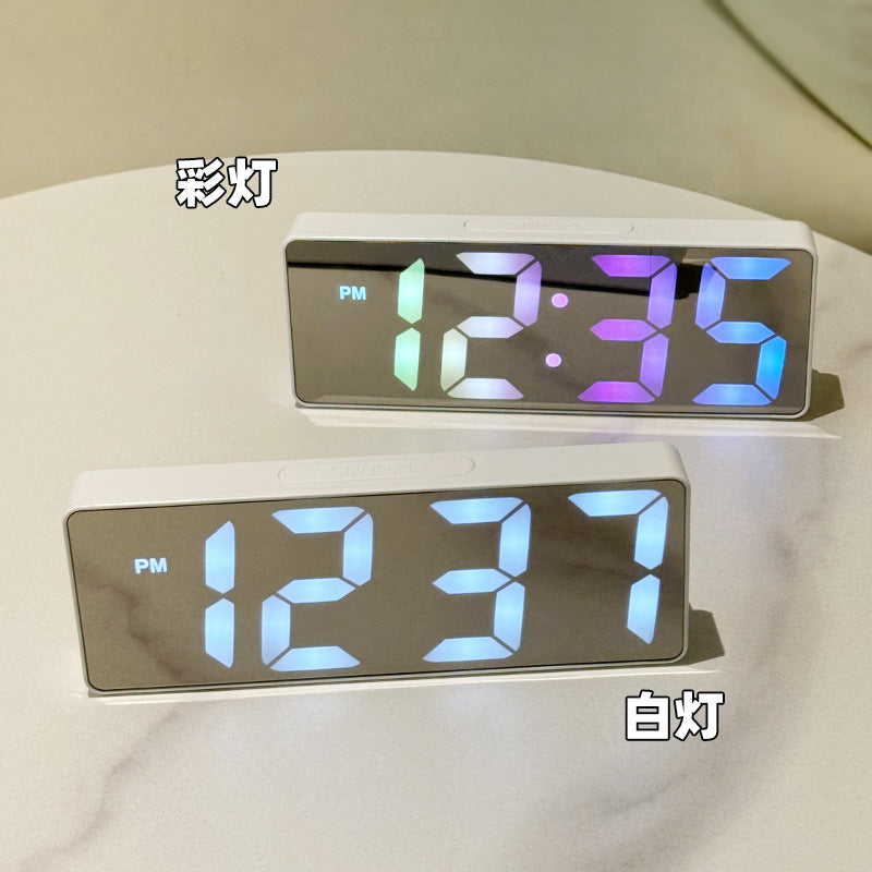 Digital Digital Clock Alarm Clock Luminous Mirror Student Desktop Smart Simple Multi-Function Clock Desktop