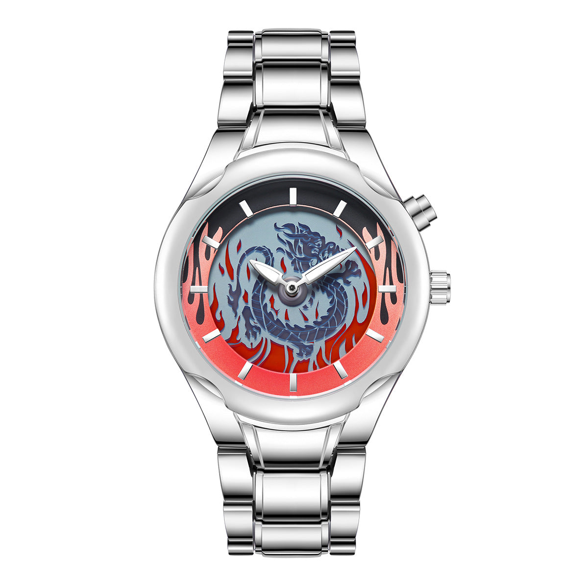 Creative Personality Retro Dragon-shaped Dynamic Dual-display Watch Men's Fashion Original Niche High-end Waterproof Watch