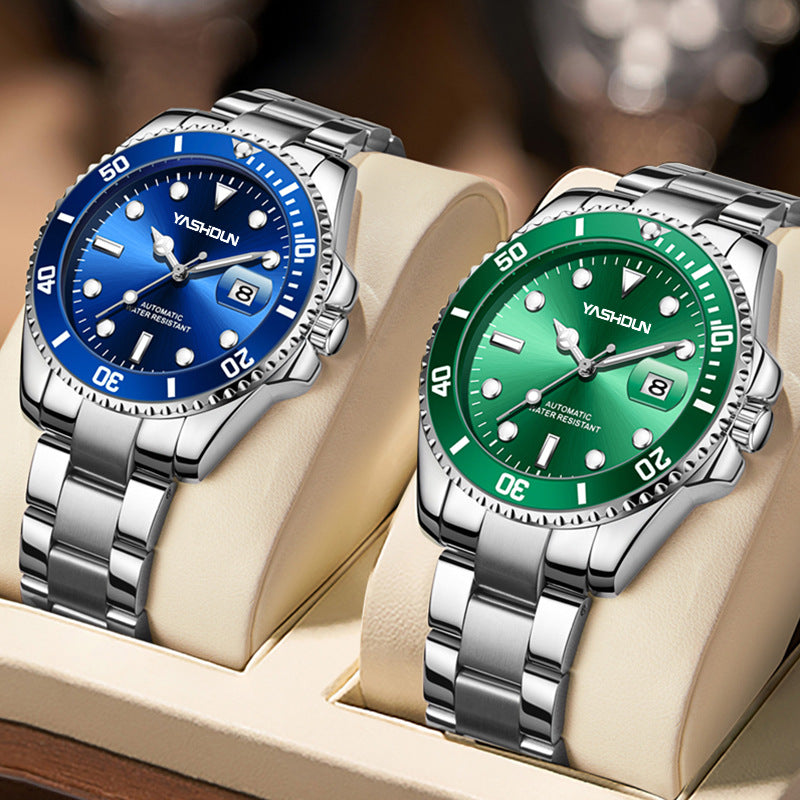 New Hollow Watch Men's Automatic Mechanical Watch Classic Personalized Waterproof Men's Watch Luminous Calendar Steel Band Men's Watch