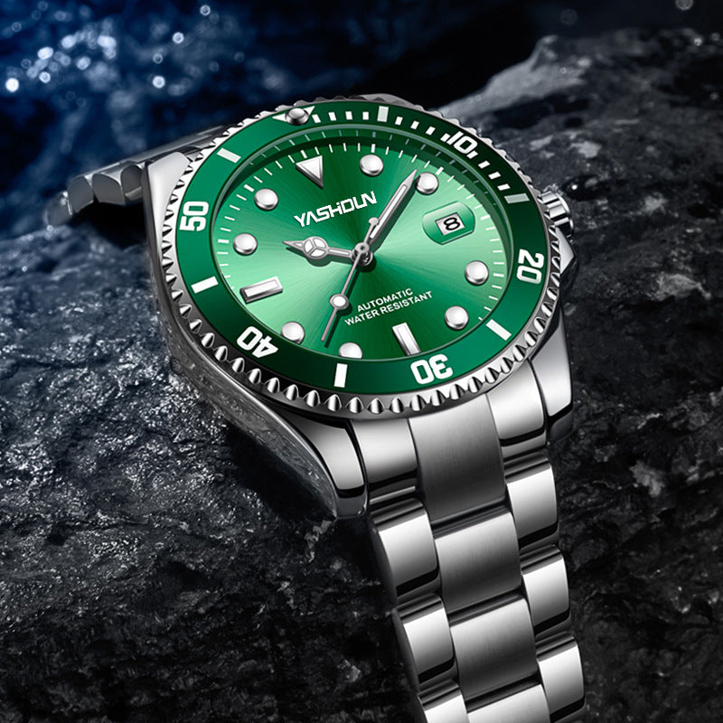 New Hollow Watch Men's Automatic Mechanical Watch Classic Personalized Waterproof Men's Watch Luminous Calendar Steel Band Men's Watch