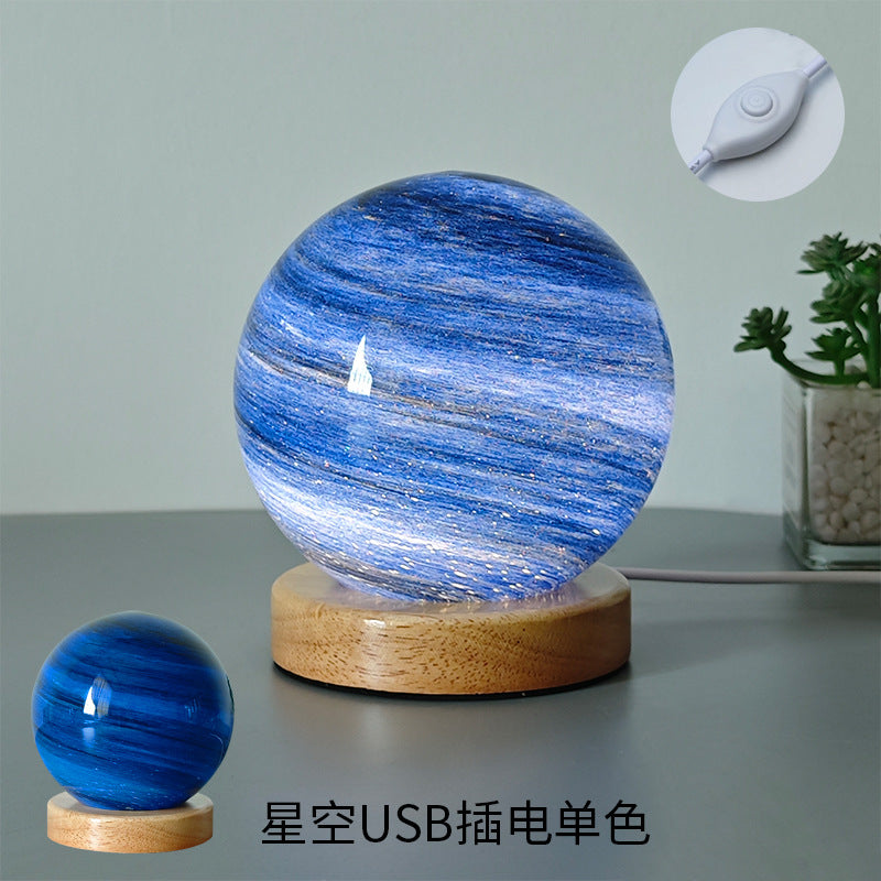 Cross-Border Wandering Planet Lamp Starry Sky Lamp Log Night Light Sunset Lamp Table Lamp Atmosphere Lamp Bedside Lamp Birthday Gift