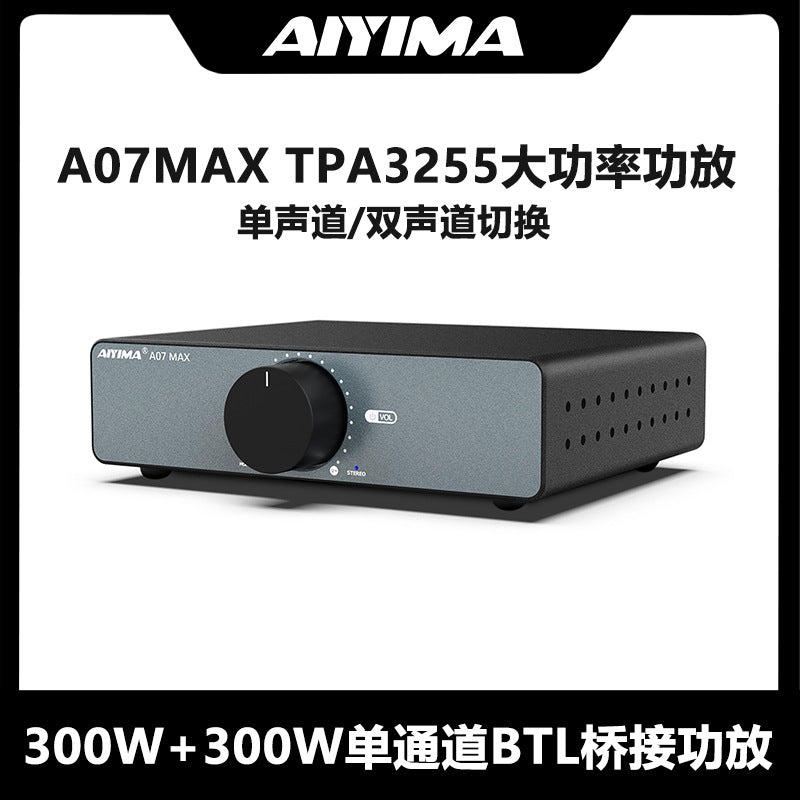 Aiyima/Aiyinman A07Max Tpa3255 High Power Amplifier 300W*2 Single Channel Bridge Amplifier