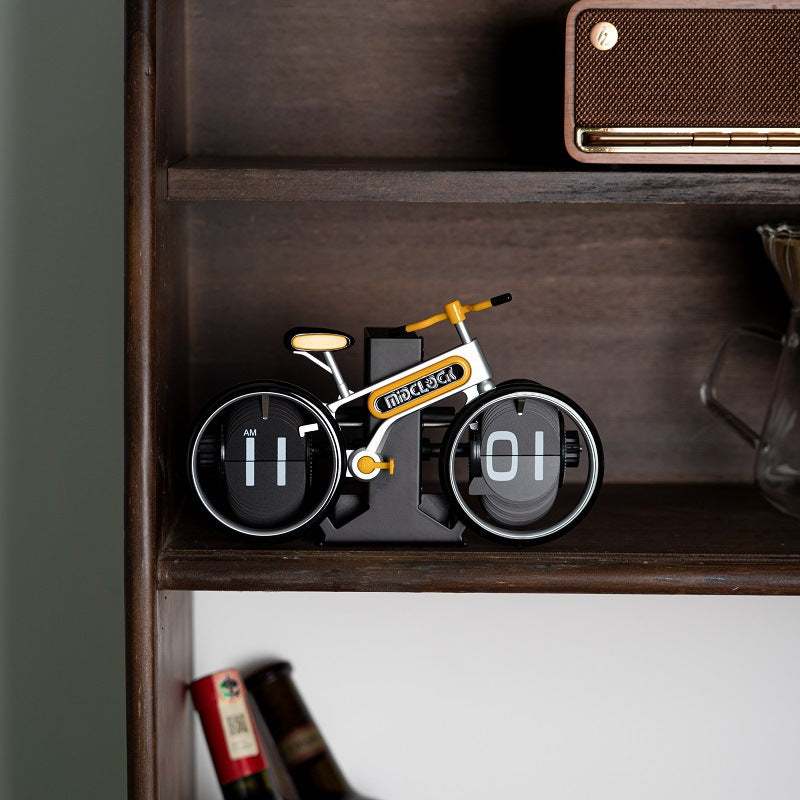 Creative Bicycle Flip Clock Home Desktop Personalized Bicycle Flip Clock Fashion Decorative Gift Clock