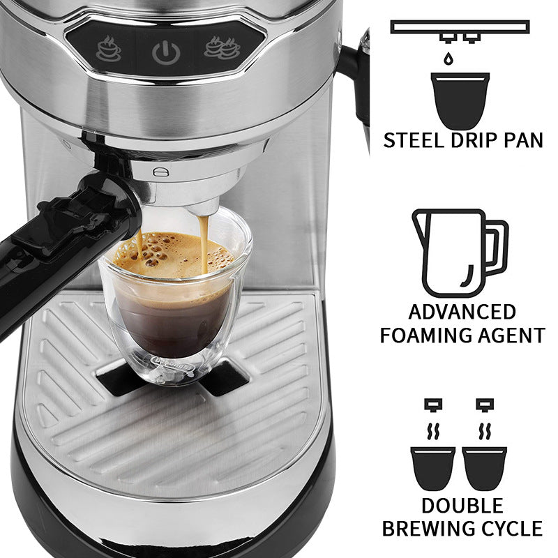 Home Office Small Italian Concentrated Semi-automatic Steam Rod Milk Foaming Machine Integrated Coffee Machine