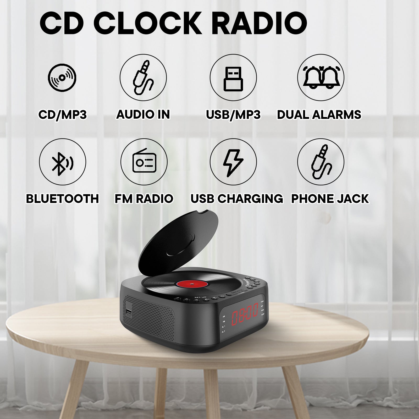 Cross-Border Retro Cd Player Disc Album Cd Player Bluetooth Speaker All-In-One Radio