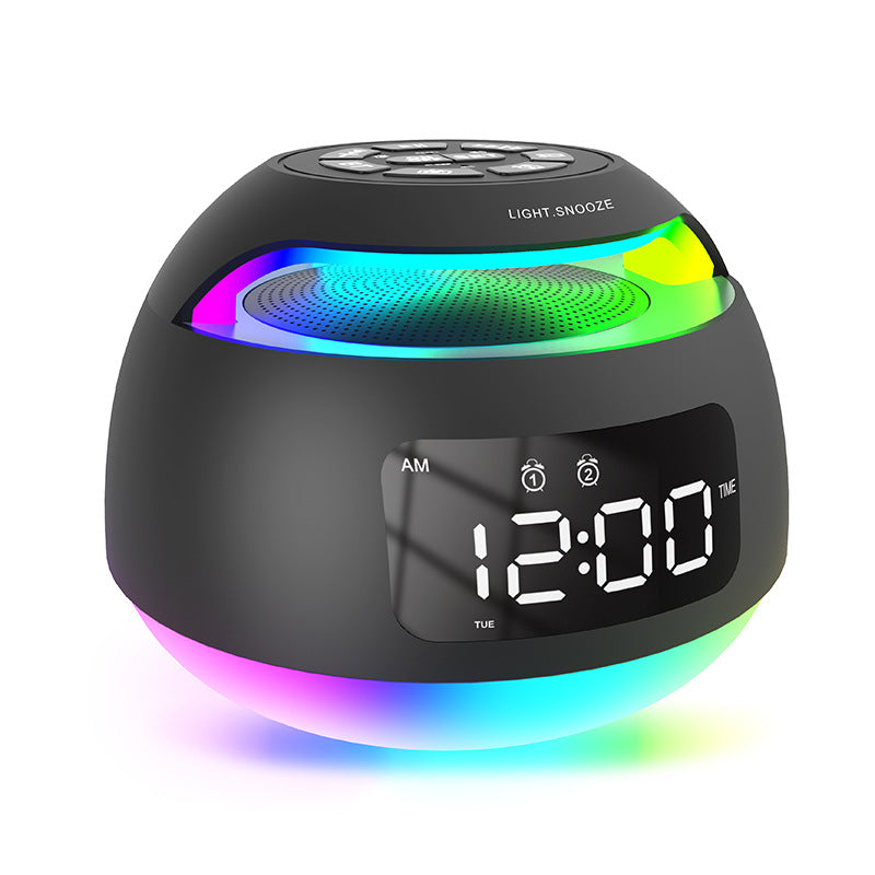 Cross-border LED Symphony Clock Rechargeable FM Radio Clock Student Desktop Night Light Colorful Atmosphere Light Alarm Clock