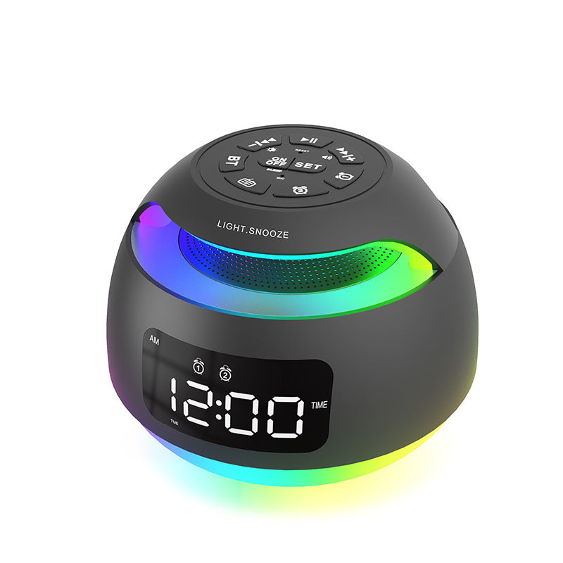 Cross-border LED Symphony Clock Rechargeable FM Radio Clock Student Desktop Night Light Colorful Atmosphere Light Alarm Clock