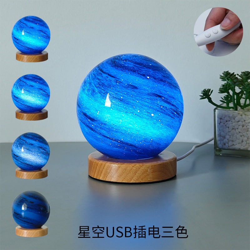 Cross-Border Wandering Planet Lamp Starry Sky Lamp Log Night Light Sunset Lamp Table Lamp Atmosphere Lamp Bedside Lamp Birthday Gift