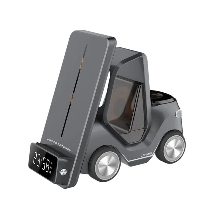 Alarm Clock Wireless Charger Station For Apple Watch Airpods Pro Car/Truck Design Night Light Charging Station For Iphone 11 12 13 14